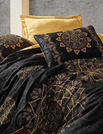 Cotton Box Çift Kişilik Saten Nevresim Takımı Alvina Gold