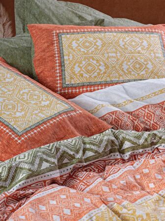 Cotton Box Etnich Nevresim Takımı Çift Kişilik Tuwa Kiremit