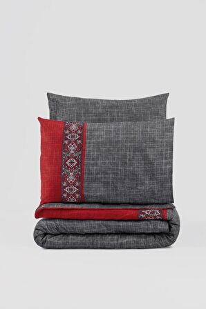 Cotton Box Folk Art Çift Kişilik Nevresim Takımı Ardil Kırmızı