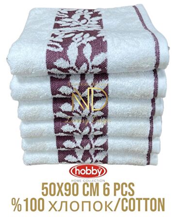 Hobby Pamuk 6´lı 50x90 Havlu Seti Spring Mor