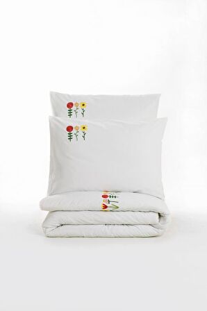 Cotton Box Brode Ranforce Çift Kişilik Nevresim Takımı Mina Pembe