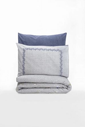 Cotton Box Modeline Ranforce Nevresim Takımı Çift Kişilik Nitsa Lacivert
