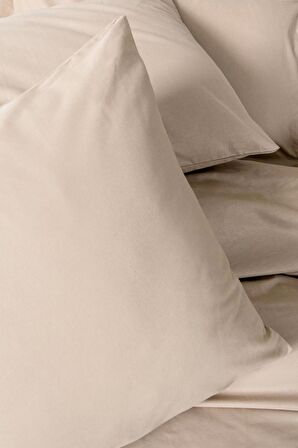 Cotton Box Plain Bej Çift Kişilik Nevresim Takımı 
