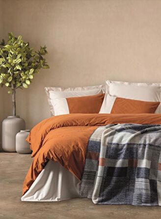 Cotton Box Çift Kişilik Battaniyeli Nevresim Comfy Clement Tarçın