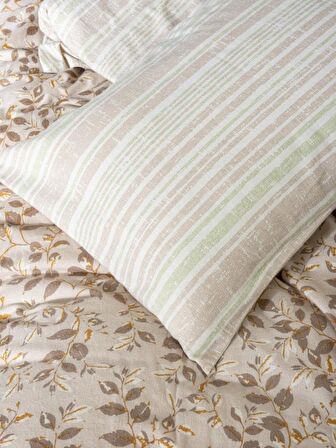 Cotton Box Flanel Nevresim Takımı Çift Kişilik Roof Yeşil