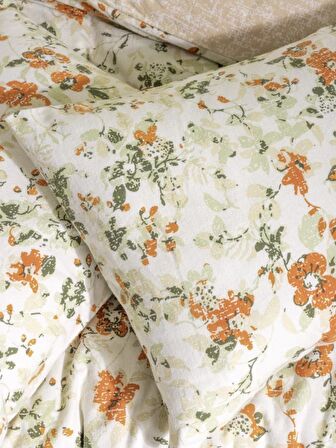 Cotton Box Flanel Nevresim Takımı Çift Kişilik Vintage Ekru