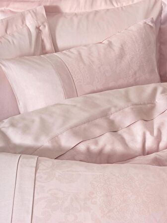 Cotton Box Çift Kişilik Jakarlı Saten Nevresim Takımı Jana Pembe