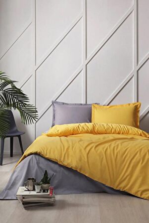 Özdilek Tek Kişilik Ranforce Nevresim Takımı Colormix Gold Antrasit