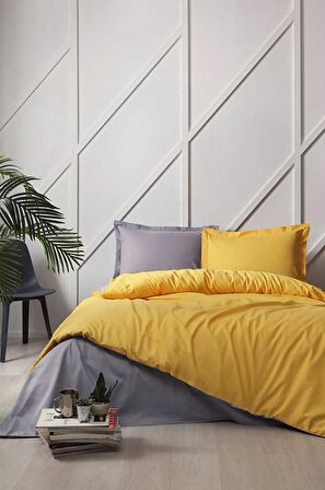 Özdilek Çift Kişilik Ranforce Nevresim Takımı Colormix Gold Antrasit
