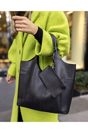 Olivia Yavrulu Cüzdanlı Çanta Siyah