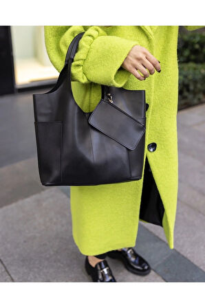 Olivia Yavrulu Cüzdanlı Çanta Siyah