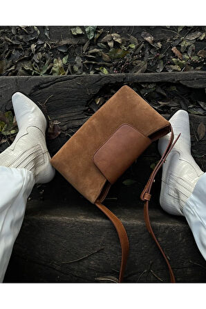 Alya Nubuk Deri Çanta Taba