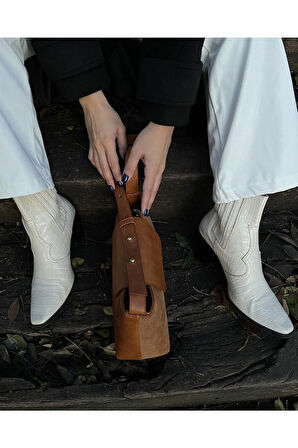 Alya Nubuk Deri Çanta Taba