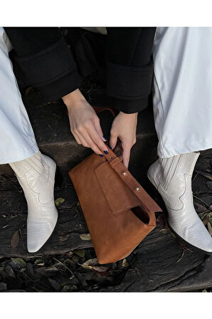 Alya Nubuk Deri Çanta Taba