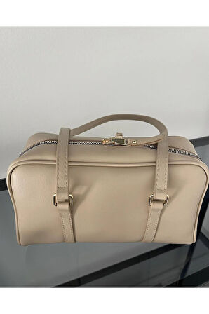 Uzun Çift Saplı Çanta Vizon