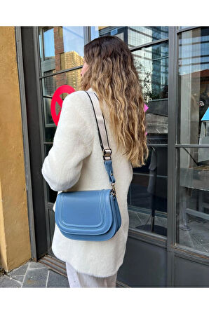 Kanvas Askılı Rugan Çanta Mavi