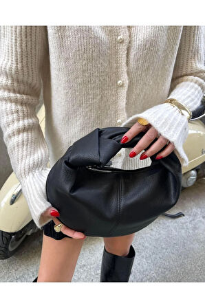 Düğüm Detaylı Çanta Siyah