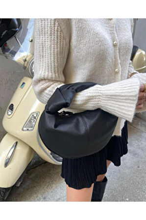 Düğüm Detaylı Çanta Siyah