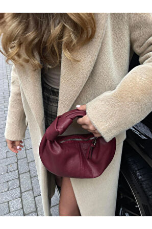 Düğüm Detaylı Çanta Bordo