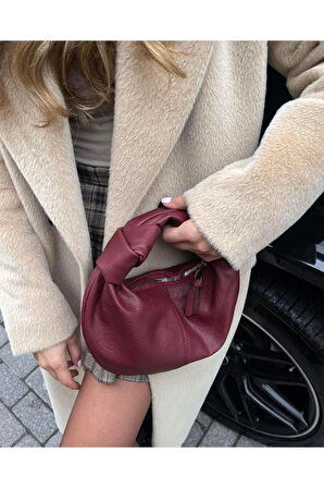 Düğüm Detaylı Çanta Bordo