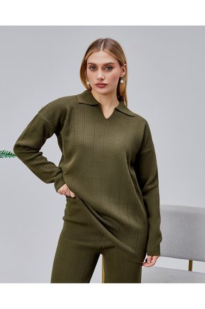İğne Kırığı Detay Model Akrilik 2 Li Kadın Triko Takım