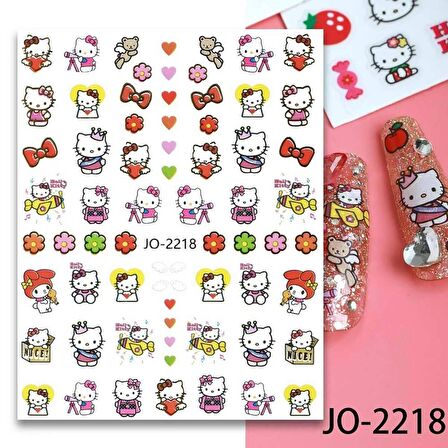 Adanil Çiçek Toka Kalp Hello Kitty Sticker J0-2218