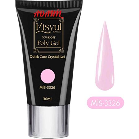 Adanil Misyul Profesyonel 30 ml Toz Pembe Poly Gel 3326 Akrilik Jel