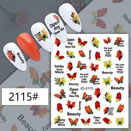 Adanil Yaprak Kelebek Yazılı Sticker J0-2115