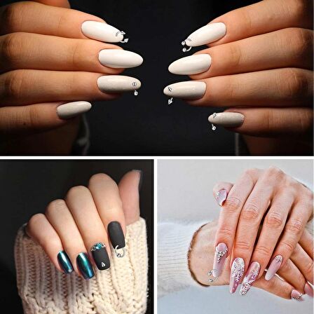 Adanil Üçgen Uçlu Yay Tırnak Piercingi Nail Art Süsleme Piercing 5 Adet Karışık Renk