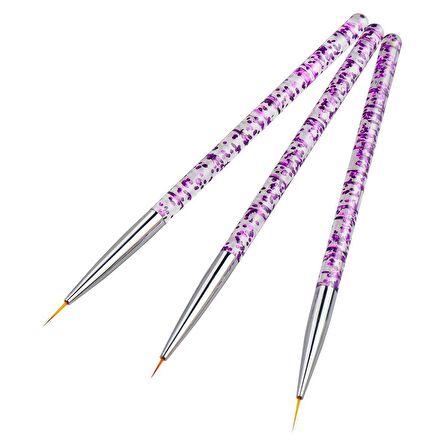 3'lü Tırnak Süsleme Nail Art Fırça Seti