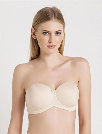 7038 - Düz Kumaşlı Büyük Beden İnce Süngerli Askısız Sütyen