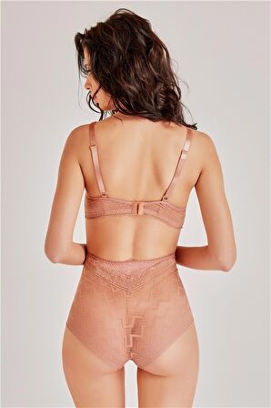 3748 - Zigzag Desen Dantelli Süngerli Sütyen