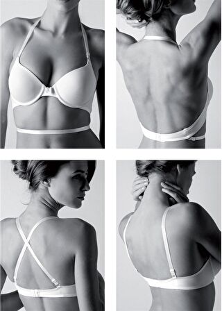 3500 - Süngerli Düz Kumaşlı Fasulye Destek Dolgulu Sütyen