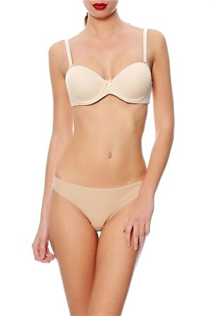 2081 - Düz Kumaşlı Çok Dolgulu Askısız Sütyen