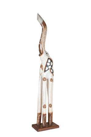 Dekoratif Ahşap Fil Objesi El Yapımı Doğal Tasarım 13 cm x 80 cm