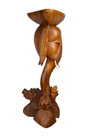 Tek Parça El Yapımı Fil Dekoratif Obje ve Sehpa 40 cm x 75 cm