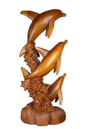Dekoratif Ahşap Yunus Objesi El Yapımı Doğal Tasarım 45 cm x 97 cm