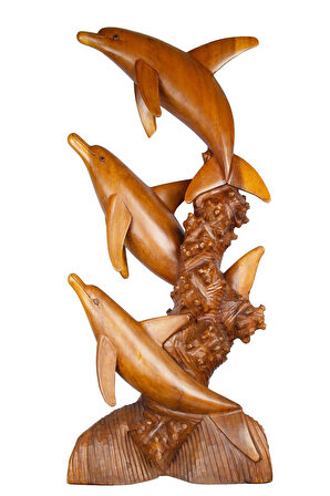 Dekoratif Ahşap Yunus Objesi El Yapımı Doğal Tasarım 45 cm x 97 cm