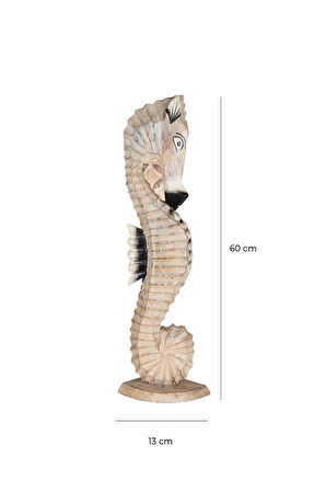 Ahşap Denizatı El Yapımı Dekoratif Obje 11 cm x 60 cm