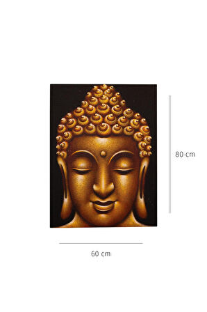 Altın Tonlarında Buda Portresi El Yapımı Tuval Tablo
