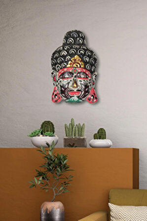 Ahsap Buda Maske El Yapımı Dekoratif Duvar Tablosu