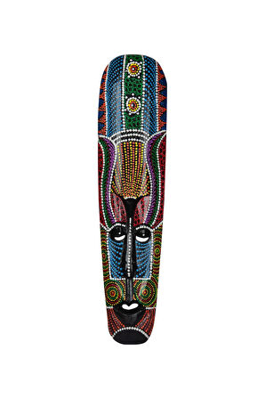 Dekoratif Duvar Objesi Ahşap Kötü Ruhları Uzaklaştıran Maske