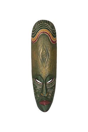 Dekoratif Duvar Objesi Ahşap Kötü Ruhları Uzaklaştıran Maske