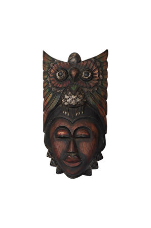 Dekoratif Duvar Objesi Ahşap Kötü Ruhları Uzaklaştıran Maske