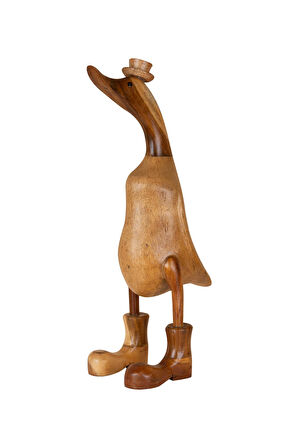 Dekoratif Hayvan Figürü Ahşap El Oyması Ördek 52 cm x 52 cm