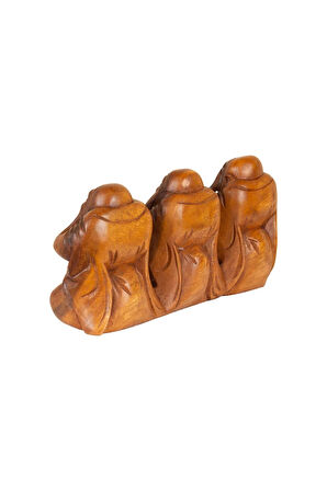 El Yapımı Ahşap 3 Maymun Görmedim, Duymadım, Bilmiyorum 13 cm x 30 cm
