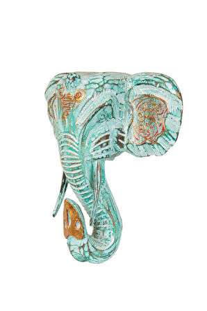 Dekoratif Ahşap Fil Objesi El Yapımı Doğal Tasarım 21 cm x 21 cm