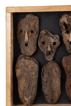 Dekoratif El Yapımı Ahşap Çerçeve Figür 30 cm x 40 cm