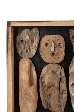 Dekoratif El Yapımı Ahşap Çerçeve Figür 30 cm x 40 cm