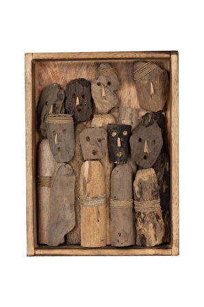 Dekoratif El Yapımı Ahşap Çerçeve Figür 30 cm x 40 cm